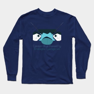 "Bug Eyes" - Common Blue Damselfly Long Sleeve T-Shirt